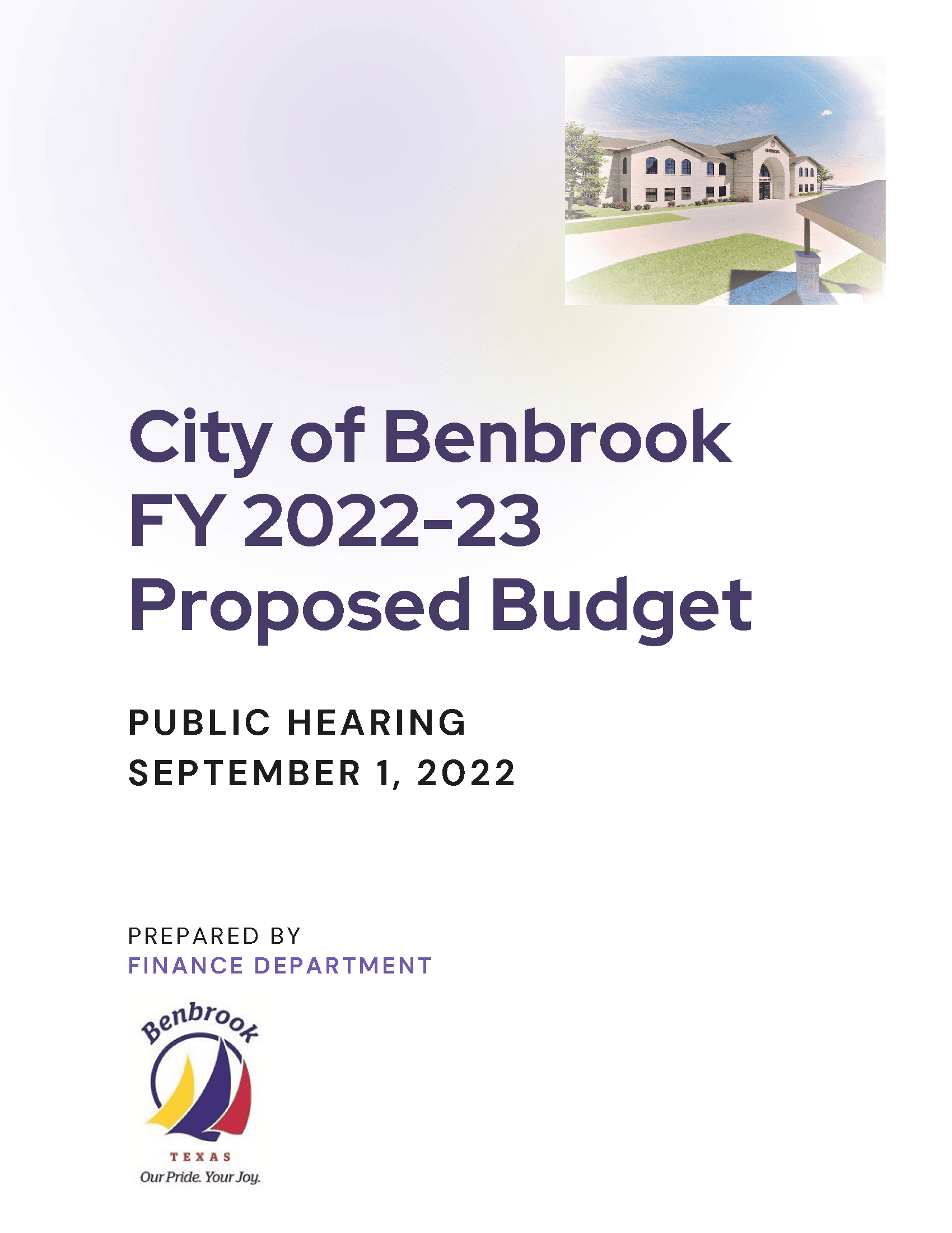 Website - City of Benbrook FY 2022-23 Proposed Budget