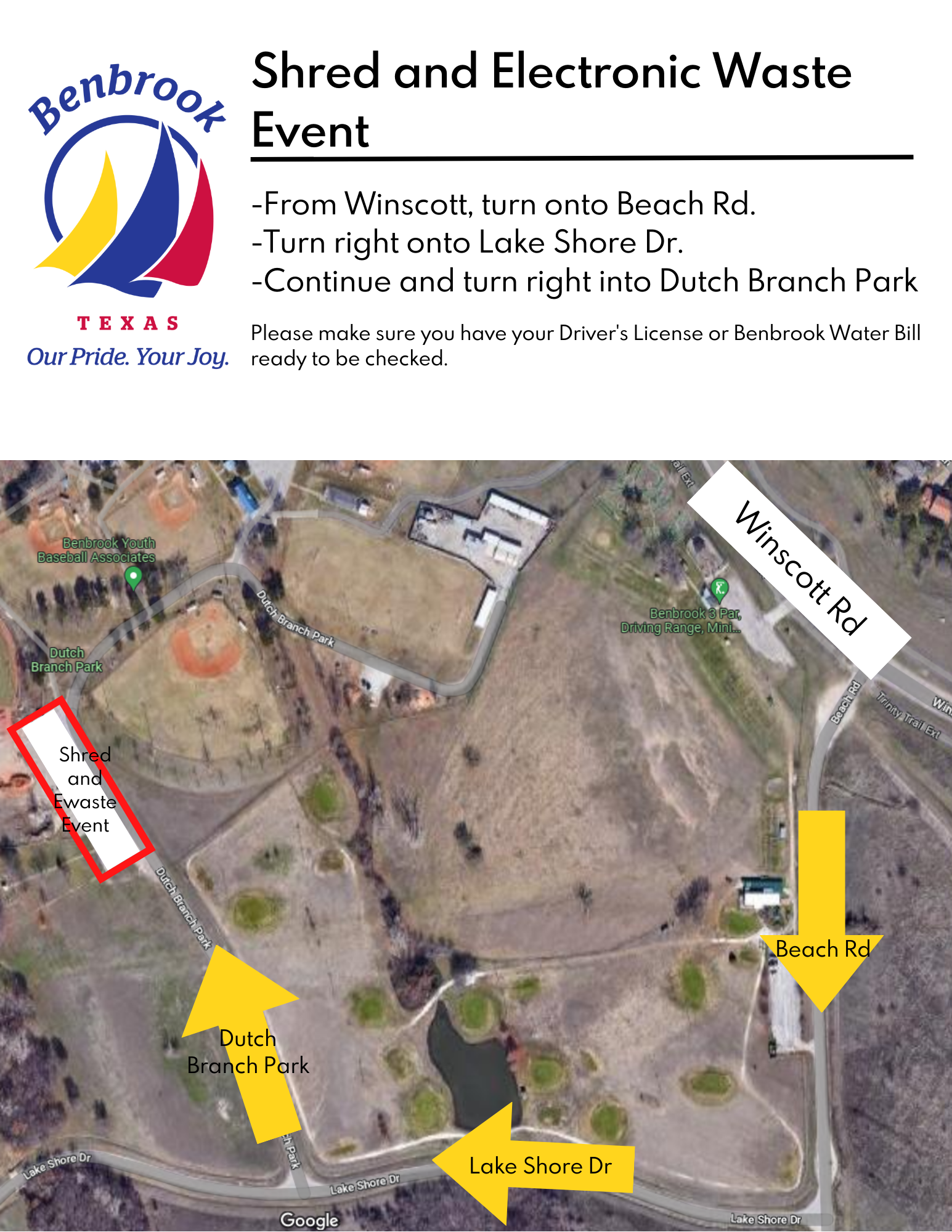 Directions to E-Waste and Shred Event